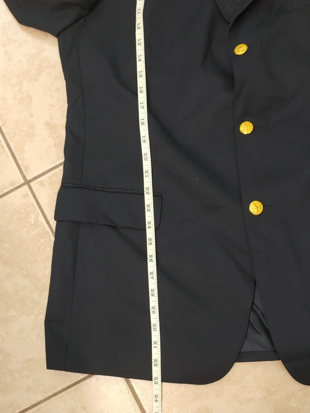 Brooks Brother Wool Blazer Navy Blue Men's Designer Sport Coat Size 44L